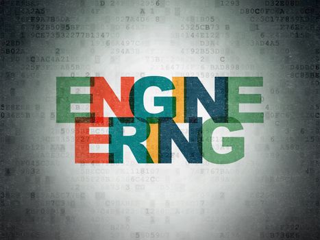 Science concept: Painted multicolor text Engineering on Digital Data Paper background