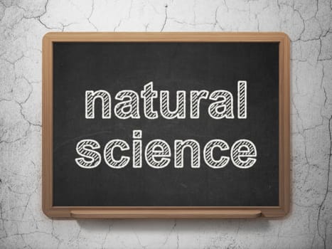 Science concept: text Natural Science on Black chalkboard on grunge wall background, 3D rendering