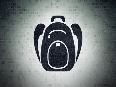 Tourism concept: Painted black Backpack icon on Digital Data Paper background