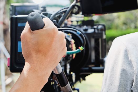 Cameraman at work,Professional digital video camera