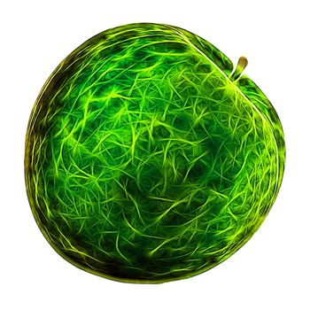 Abstract Green Apple on white Background