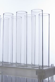 Empty test tubes for analysis in the laboratory