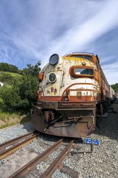 Nile Canyon Railroad yard in Niles, California. Image was taken on a full moon at night during the winter to avoid the fog.