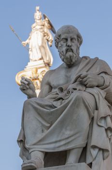 classic statues Plato and Athena