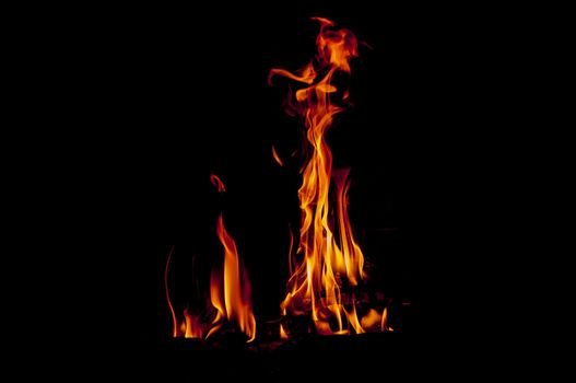 flames in black background