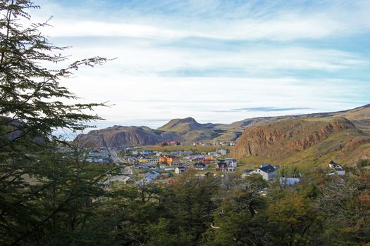 Panoramic view of El Chalten, Patagonia, Argentina