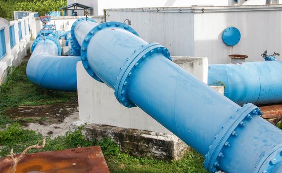 flanges, couplings, valves and pipes of an irrigation water