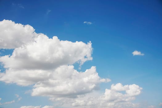 beautiful white clouds and blue sky on bright day