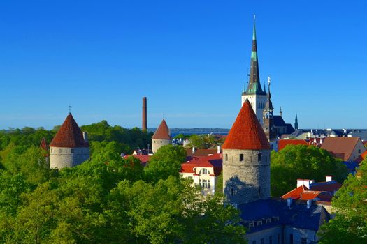 Tallinn, Estonia, old town view of cityscape.