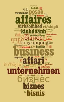 Business in different languages word cloud concept