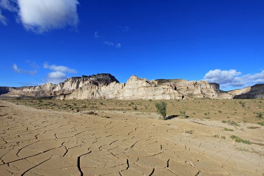 Landscape with dry earth and cracks texture, Patagonia, Argentina