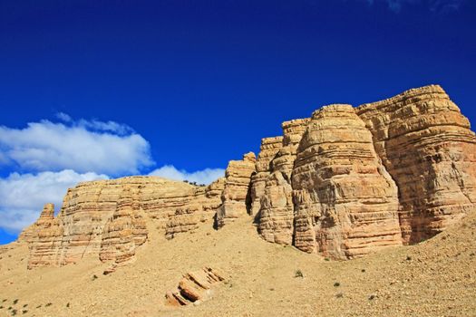 Beautiful badlands in the Chubut valley, along route 12, Chubut, Argentina