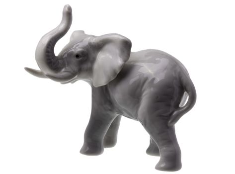 Grey Elephant Figure on white Background