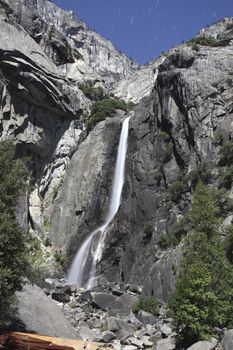 Lower Yosemite Falls - night, Yosemite National Park, California