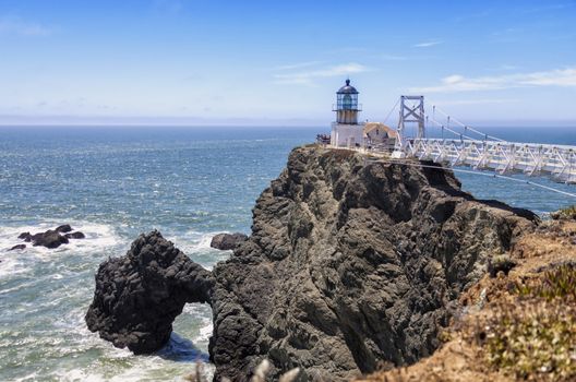 This is an image of the Point Bonita lighthouse located in the Marin Headlands just North of San Francisco, California.