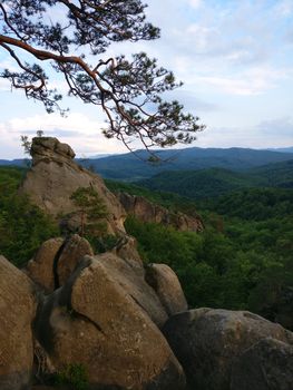 Landscape in the mauntains - Dovbush rocks, Ukraine