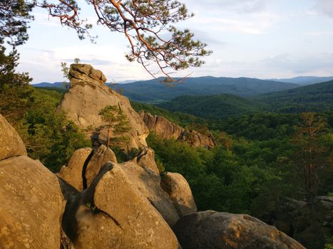 Landscape in the mauntains - Dovbush rocks, Ukraine