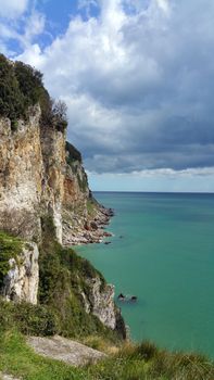 view on Cantabria sea and edge cliff in the North Spain