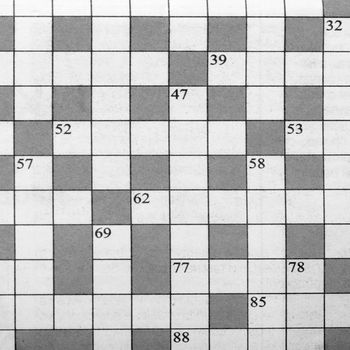 The blank crossword closeup as a background