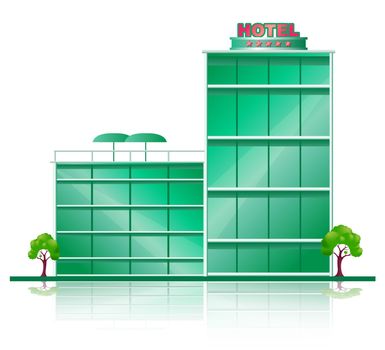 Hotel Vacation Building Represents City Accomodation 3d Illustration