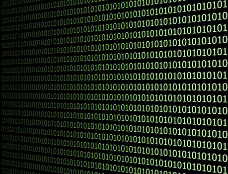 Green pattern of binary computer code background