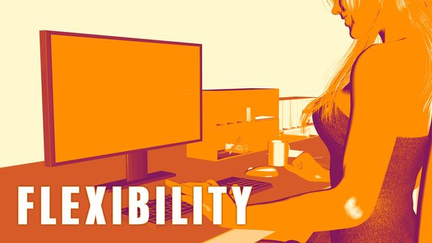  Flexibility Concept Course with Woman Looking at Computer
