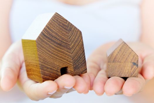 model house in hands