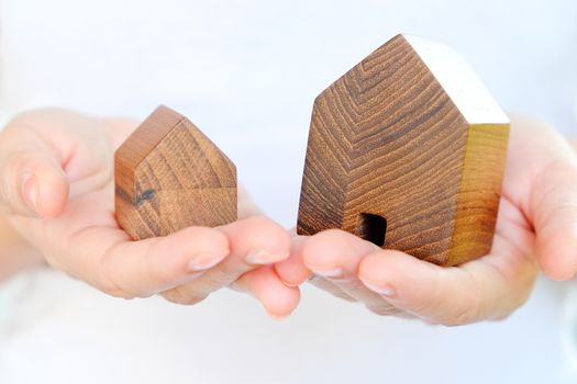 model house in hands