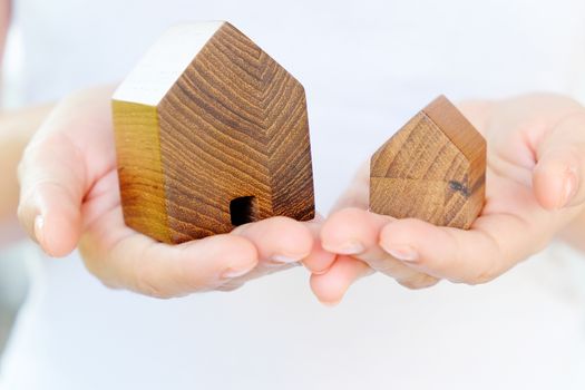 model house in hands
