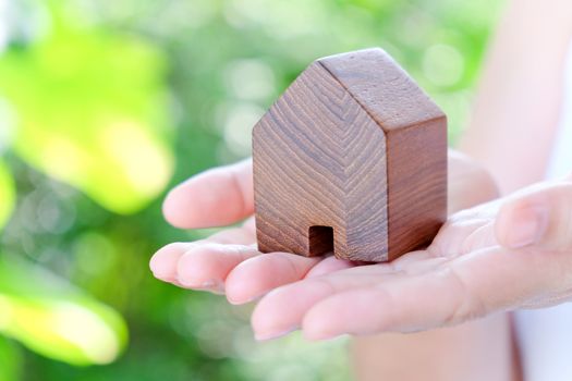 model house in hands