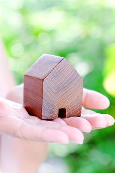 model house in hands