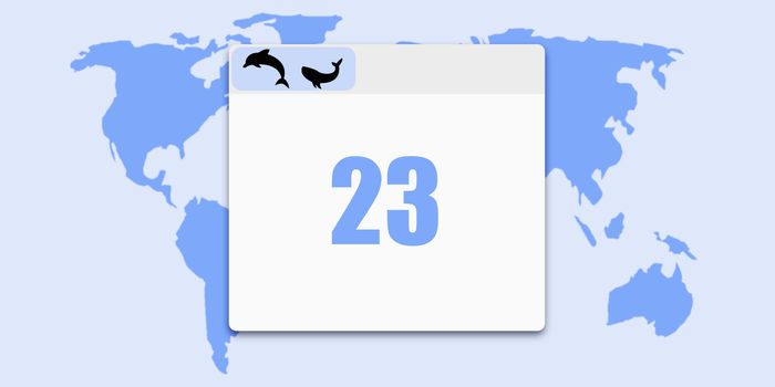 World Whale Dolphin day emblem.Calendar day July 23