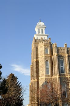 The Logan Temple of the Church of Jesus Christ of Latter-day Saints is located in Logan, Utah. This temple was started in 1877 and was completed in 1884.