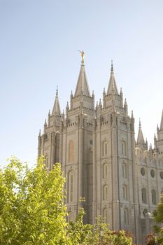 The Salt Lake Temple is located in Salt Lake City Utah and took ~40 years to build (from 1853 to 1893) and remains one of the most most visited locations in the state.  The Temple is sacred to members of the Church of Jesus Christ of Latter-day Saints (also referred to as the Mormons)