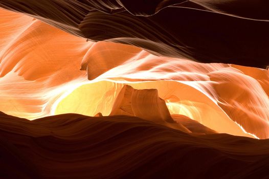 Interesting rock formation in Upper Antelope Canyon near Page, Arizona.