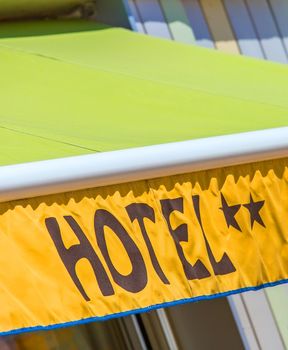 Design coloreful hotel sign