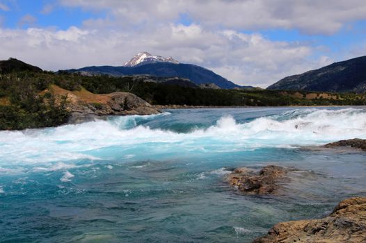 Deep blue Baker river, Carretera Austral, Chile