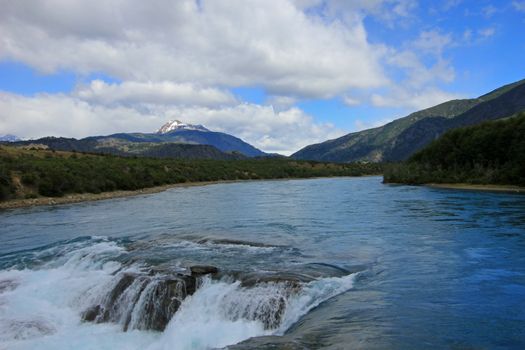 Deep blue Baker river, Carretera Austral, Chile