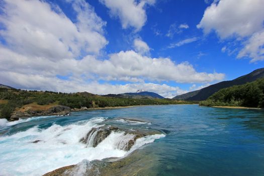 Deep blue Baker river, Carretera Austral, Chile