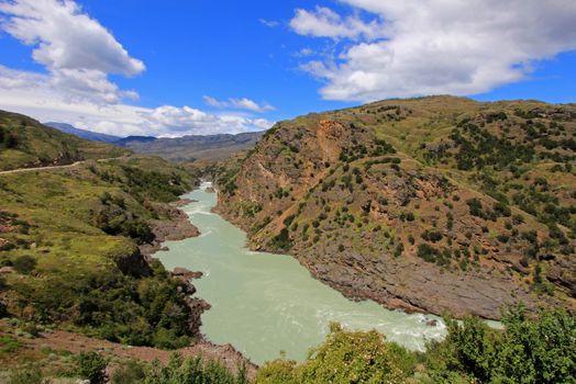 Deep blue Baker river, Carretera Austral, Route 7 Chile