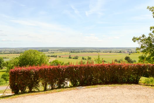 View of the countryside of Mont-Devant-Sassey in the department of Meuse in France