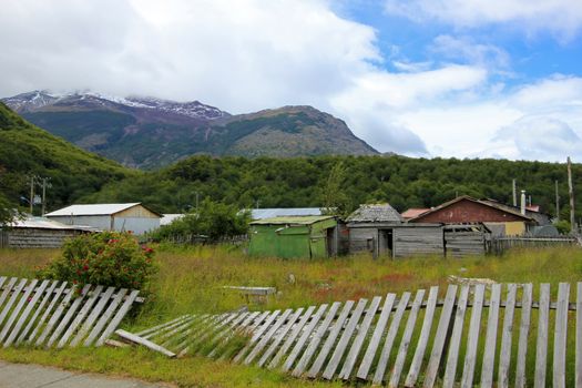 Houses in Villa O'Higgins, Carretera Austral, Patagonia, Chile