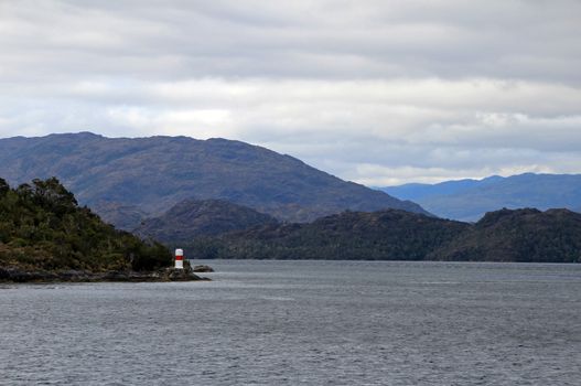 Beautiful fiord with mountains in the Bernardo O'Higgins National Park, Chile, South America