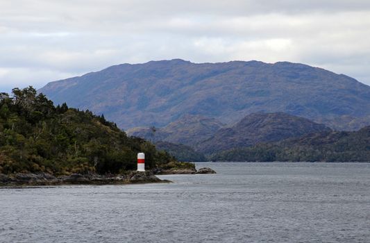 Beautiful fiord with mountains in the Bernardo O'Higgins National Park, Chile, South America