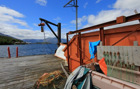 The isolated Puerto Eden in Wellington Islands, fiords of southern Chile, Province Ultima Esparanza