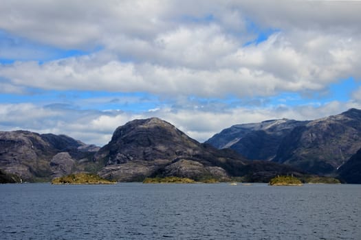 Beautiful fiord with mountains in the Bernardo O'Higgins National Park, Chile, South America