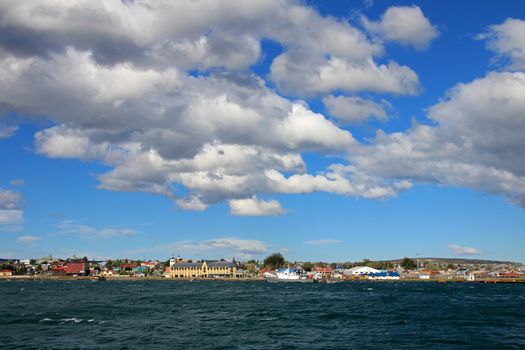 Waterfront view of Puerto Natales, Patagonia, Chile