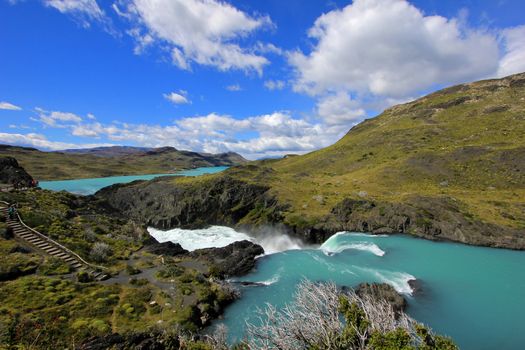 Salto Grande waterfall, Torres Del Paine National Park, Patagonia, Chile Southamerica