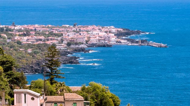 The lively beach town of Acireale, Sicily, in the province of Catania, is a major tourist destination.