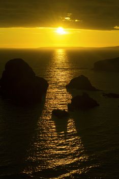 wild atlantic way sunset on the coastline of ballybunion county kerry ireland
